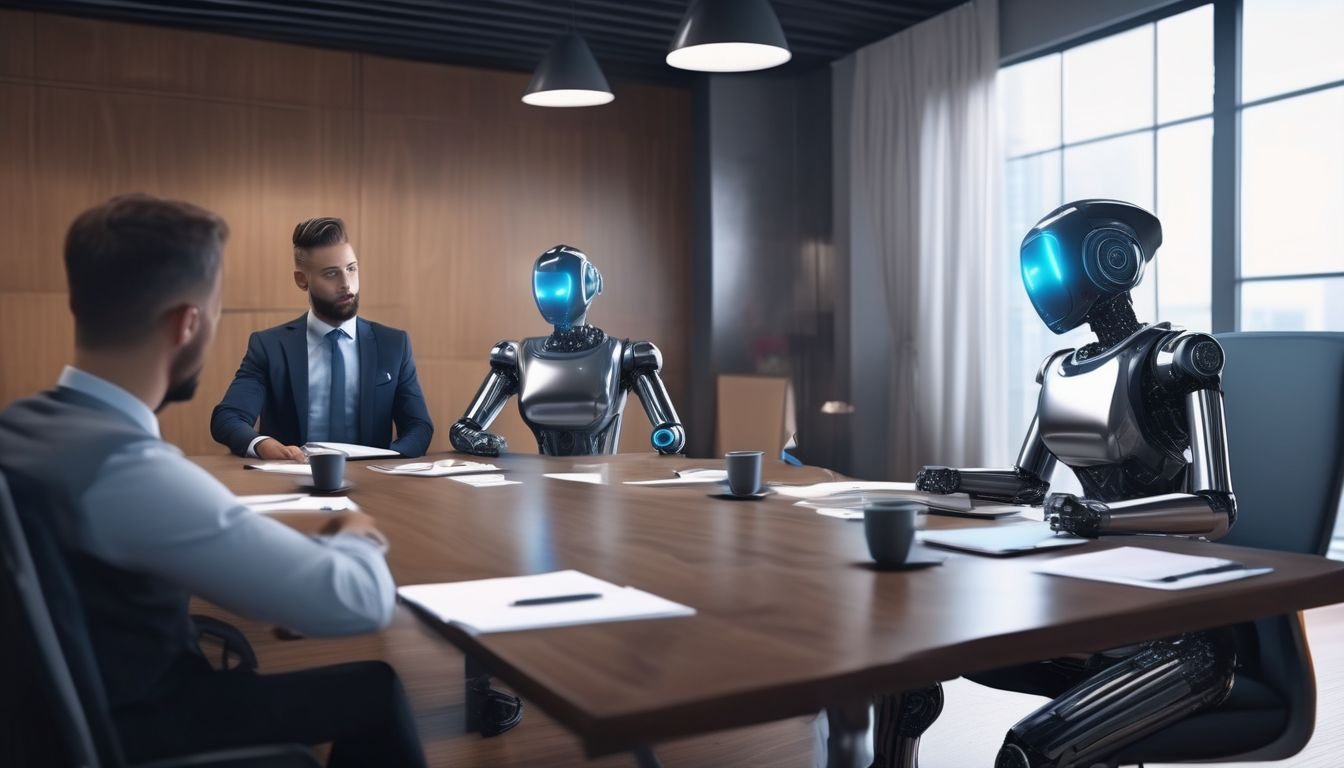 business meeting with AI chatbot technology